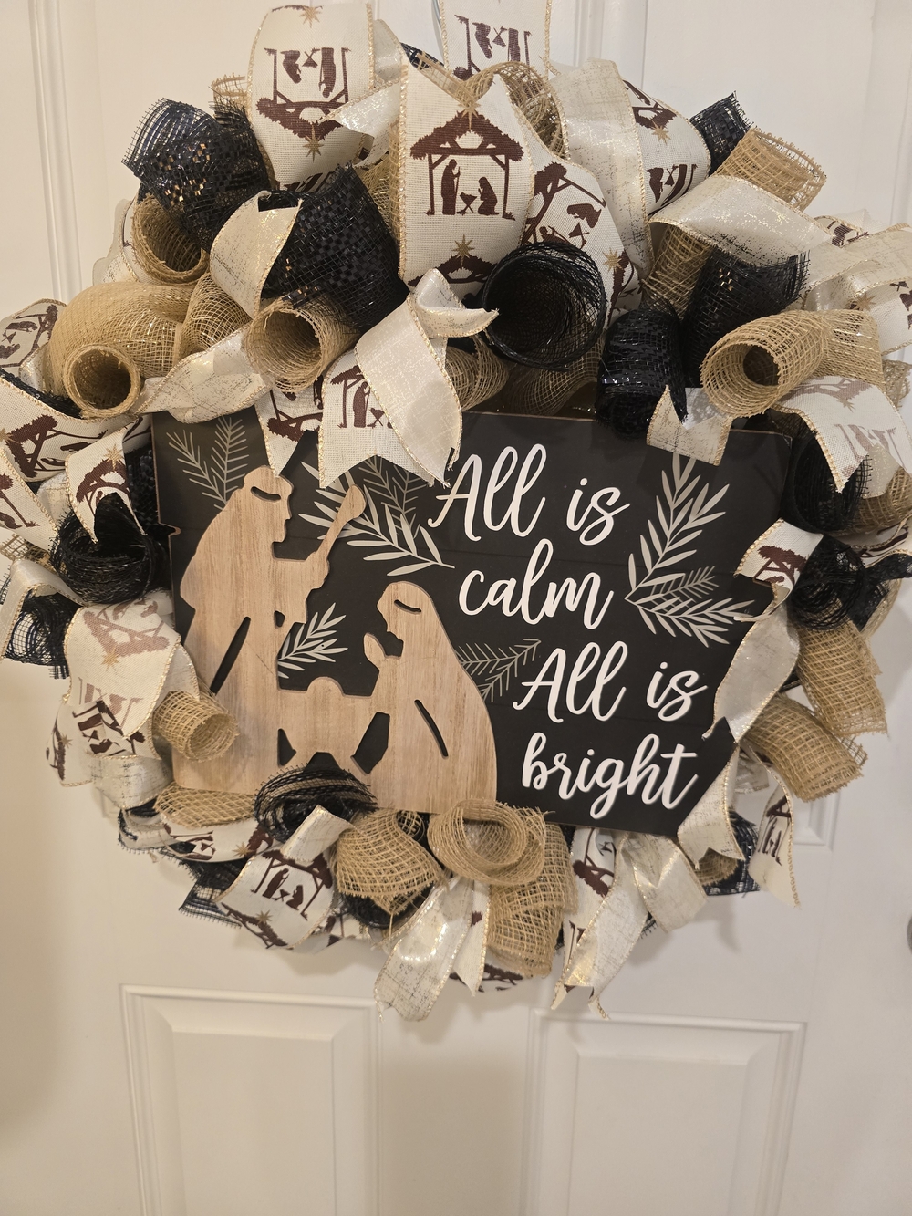 All Is Calm All Is Bright Holiday Wreath Christmas